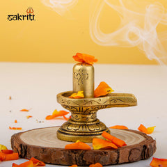 Brass Shiva Lingam – 2.2 Inch Height | Small Shivling for Pooja, Meditation & Home Temple