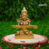Brass Annapoorani Idol – 2.6 Inch Height | Miniature Goddess Annapurna for Pooja & Kitchen Decor