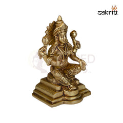Brass Lakshmi Idol – 5.3 Inch Height | Mahalakshmi Statue for Pooja, Diwali & Prosperity Decor