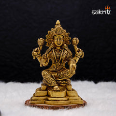 Brass Lakshmi Idol – 5.3 Inch Height | Mahalakshmi Statue for Pooja, Diwali & Prosperity Decor