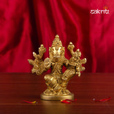Brass Hayagriva Idol – 3.2 Inch Height | Wisdom Deity Statue for Students & Study Table