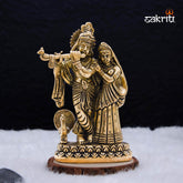 Brass Radha-Krishna Idol – 5.6 Inch Height | Divine Love Statue for Pooja Room & Festive Gifting