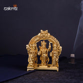 Brass Ram Darbar Idol – 4.2 Inch Height | Ram Sita Lakshman Hanuman Statue for Pooja & Festive Decor