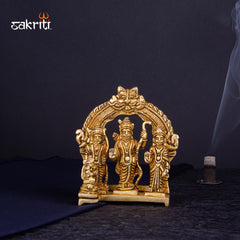 Brass Ram Darbar Idol – 4.2 Inch Height | Ram Sita Lakshman Hanuman Statue for Pooja & Festive Decor