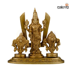 Brass Perumal Set – 4.7 Inch Height | Vishnu Idol Set for Pooja Room & Auspicious Decor
