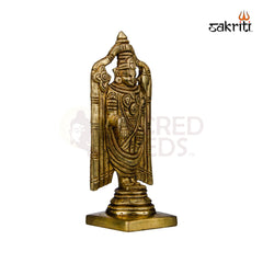 Brass Balaji Idol – 5.6 Inch Height | Venkateswara Swamy Statue for Daily Pooja & Decor