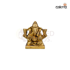 Brass Bombay Ganesha Idol – 1.8 Inch Height | Compact Ganesha Statue for Car & Gifting
