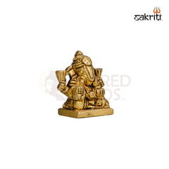 Brass Bombay Ganesha Idol – 1.8 Inch Height | Compact Ganesha Statue for Car & Gifting