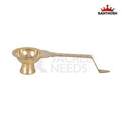 Brass Golchi Arti – 2.2 Inch Height | Miniature Brass Aarti Plate for Pooja & Temple