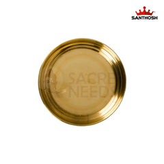 ICC Halwa Plate – 2 Inch Height | Traditional Brass Plate for Serving Halwa, Pooja & Rituals
