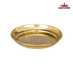 ICC Halwa Plate – 0.3 Inch Height | Traditional Brass Plate for Serving Halwa, Pooja & Rituals