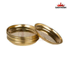 ICC Halwa Plate – 0.3 Inch Height | Traditional Brass Plate for Serving Halwa, Pooja & Rituals