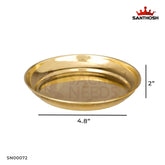 ICC Halwa Plate – 2 Inch Height | Traditional Brass Plate for Serving Halwa, Pooja & Rituals