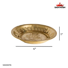 ICC Rice Plate – 1 Inch Height | 4 Inch Width | Brass Plate for Serving Rice, Pooja & Traditional Rituals