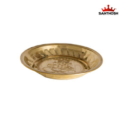 ICC Rice Plate – 1 Inch Height | 4 Inch Width | Brass Plate for Serving Rice, Pooja & Traditional Rituals