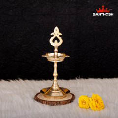 Brass Karaikudi Vilakku Porai – 7 Inch Height
