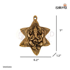 Brass Lotus Ganesha Mounted – 7 Inch Height | Lotus Pedestal Brass Ganesha Idol for Home Temple & Gifts