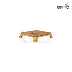 Brass Table – 1 Inch | Brass Pedestal Table for Ritual Use, Ideal for Keeping Idols & Diyas
