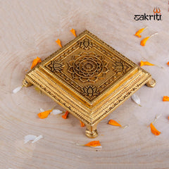 Brass Table – 1.5 Inch | Small Brass Chowki for Pooja Essentials, Deity Placement & Decor
