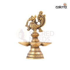 Brass Annam Vilakku 5 Mukh – 5.2 Inch | Compact Five-Faced Brass Diya for Temple Use & Gifting