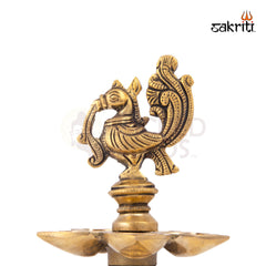 Brass Annam Vilakku 5 Mukh – 5.2 Inch | Compact Five-Faced Brass Diya for Temple Use & Gifting