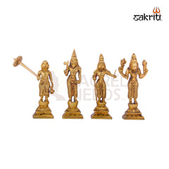 Brass Dasavatara Set – 10 Pieces | Miniature Brass Idols of Vishnu’s 10 Avatars for Display & Golu