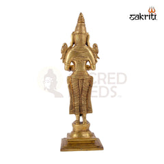 Brass Pavai Vilakku – 14.7 Inch Height | Tall Standing Lady Brass Oil Lamp for Home Pooja & South Indian Decor