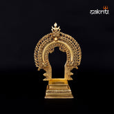 Brass Frame with Base – 10 Inch Height | Decorative Brass Framed Panel with Stand for Religious Gifting