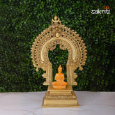 Brass Frame with Base – 12.3 Inch Height | Elegant Brass Framed Figure with Base for Pooja Altar & Gifting