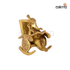 Brass Chair Ganesha – 6.5 Inch Height | Ganesha Idol on Chair for Pooja & Home Decoration