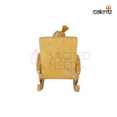 Brass Chair Ganesha – 6.5 Inch Height | Ganesha Idol on Chair for Pooja & Home Decoration