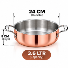 Pradeep Triply 2 Handles Casserole Pot with Copper