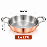 Pradeep Triply 2 Handles Fry Pan with Copper