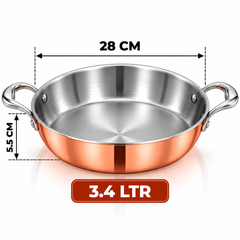 Pradeep Triply 2 Handles Fry Pan with Copper