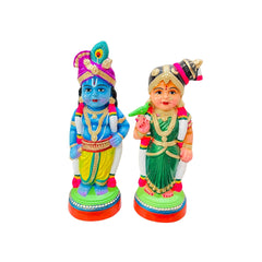 Andal Krishnar 14.5 and 13.5 Inches – Divine Pair Idols for Pooja and Home Décor