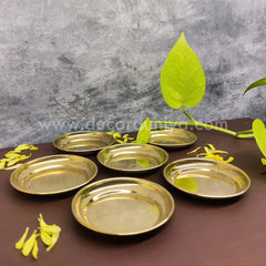 Brass Plate – Set of 6 Pcs | Traditional Brass Plates for Pooja and Dining