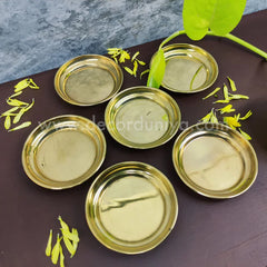 Brass Plate – Set of 6 Pcs | Traditional Brass Plates for Pooja and Dining