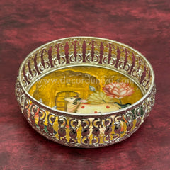 German Silver Pichwai Tray | Traditional Decorative Serving and Pooja Tray