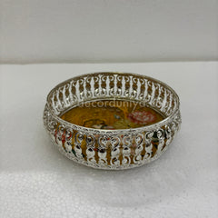 German Silver Pichwai Tray | Traditional Decorative Serving and Pooja Tray