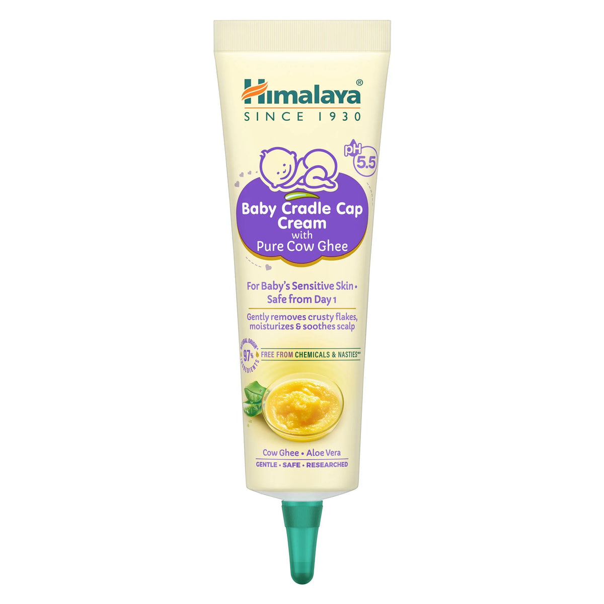 Himalaya Baby Cradle Cap Cream with Pure Cow Ghee – Gentle Care for Baby’s Scalp