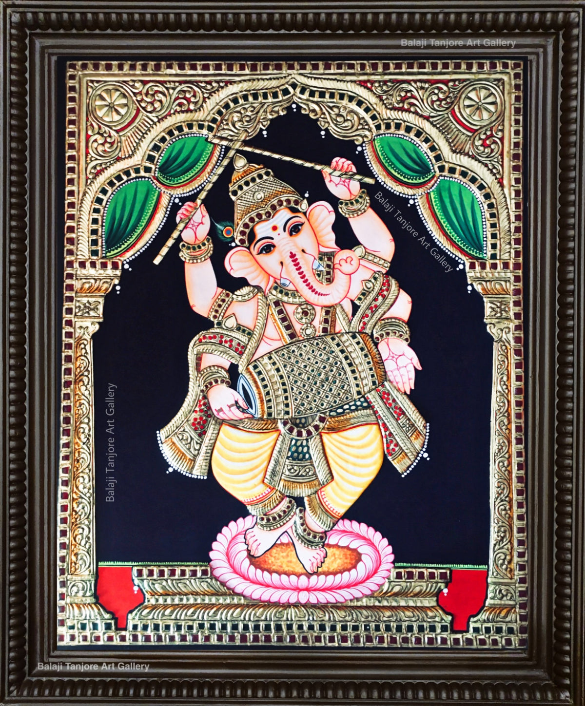 Narthana Ganesha Tanjore Painting