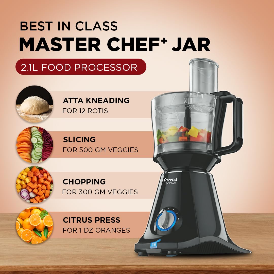 Preethi Mixer Grinder ZODIAC Juicer MG218 - 5 Jars 750 Watt