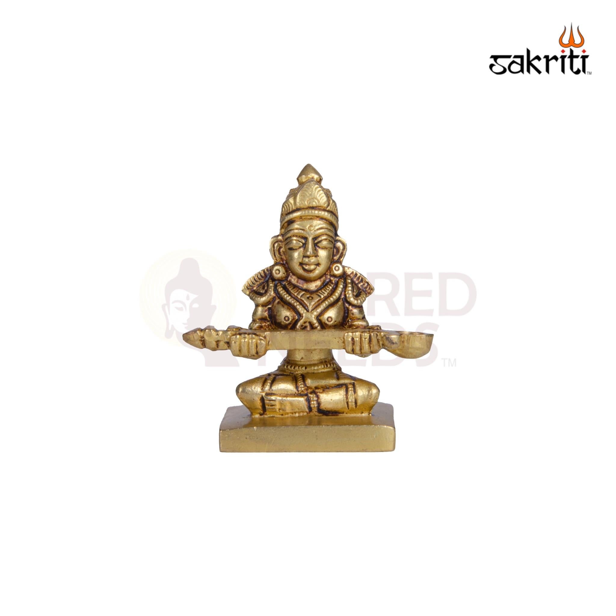 Brass Annapoorani Idol – 2.6 Inch Height | Miniature Goddess Annapurna for Pooja & Kitchen Decor