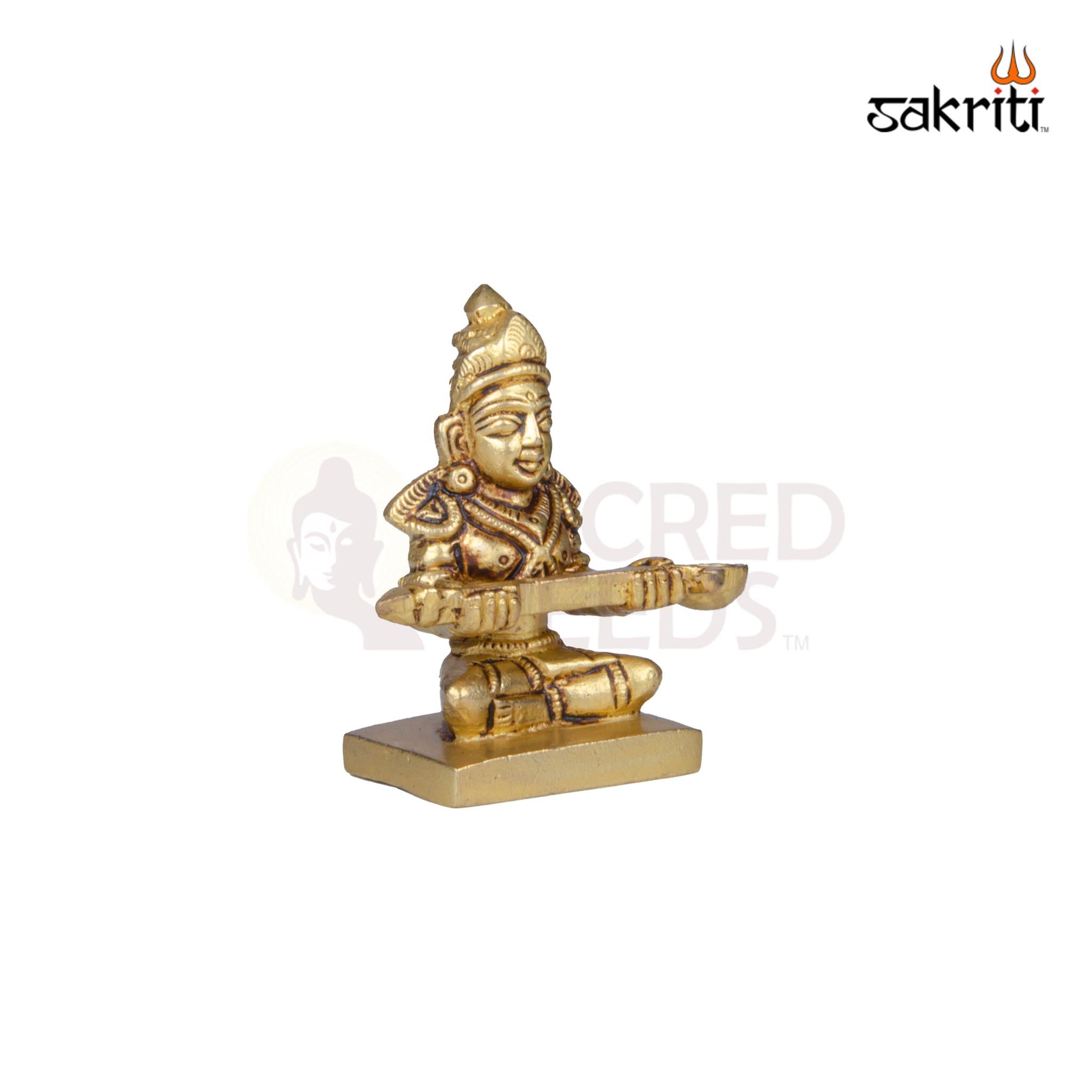 Brass Annapoorani Idol – 2.6 Inch Height | Miniature Goddess Annapurna for Pooja & Kitchen Decor