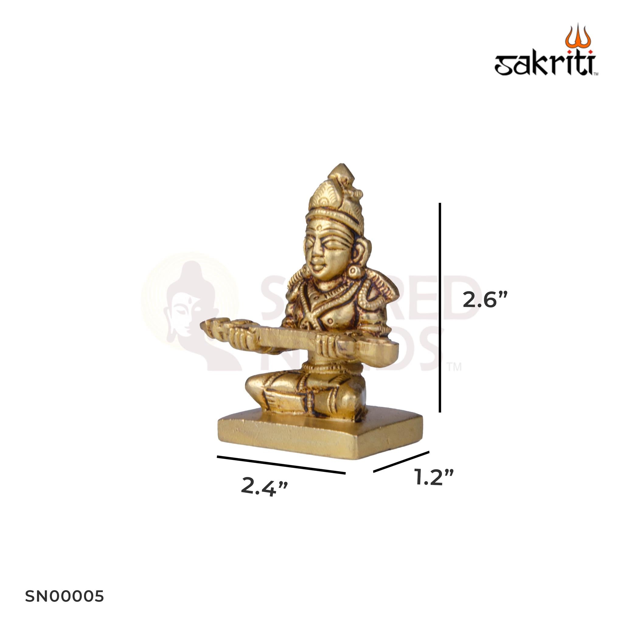 Brass Annapoorani Idol – 2.6 Inch Height | Miniature Goddess Annapurna for Pooja & Kitchen Decor