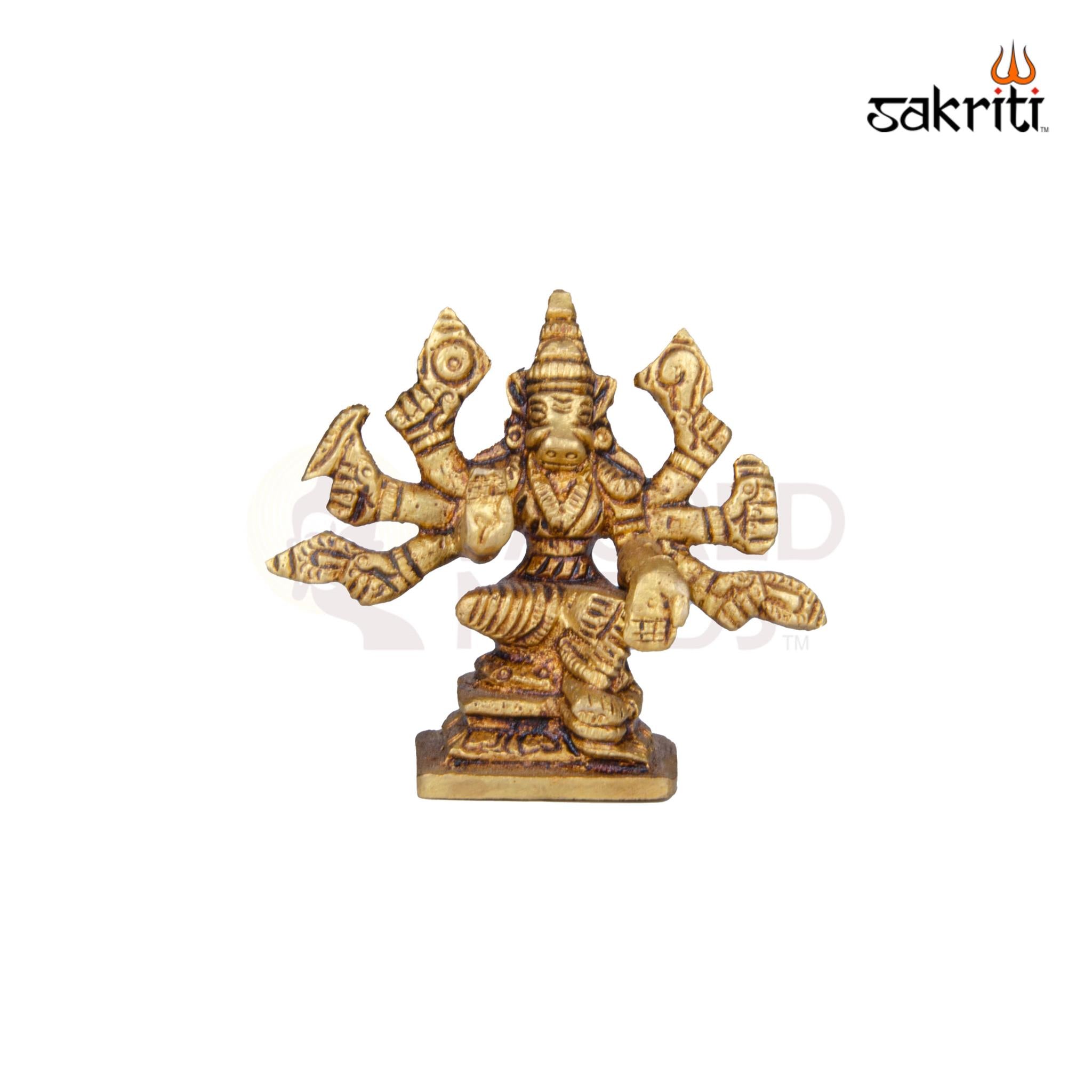 Brass Varahi Idol – 2.3 Inch Height | Mini Goddess Varahi Statue for Home Temple & Gifting