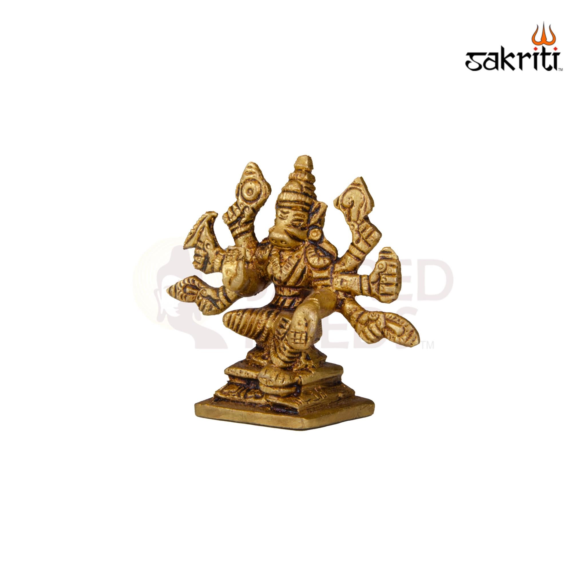 Brass Varahi Idol – 2.3 Inch Height | Mini Goddess Varahi Statue for Home Temple & Gifting
