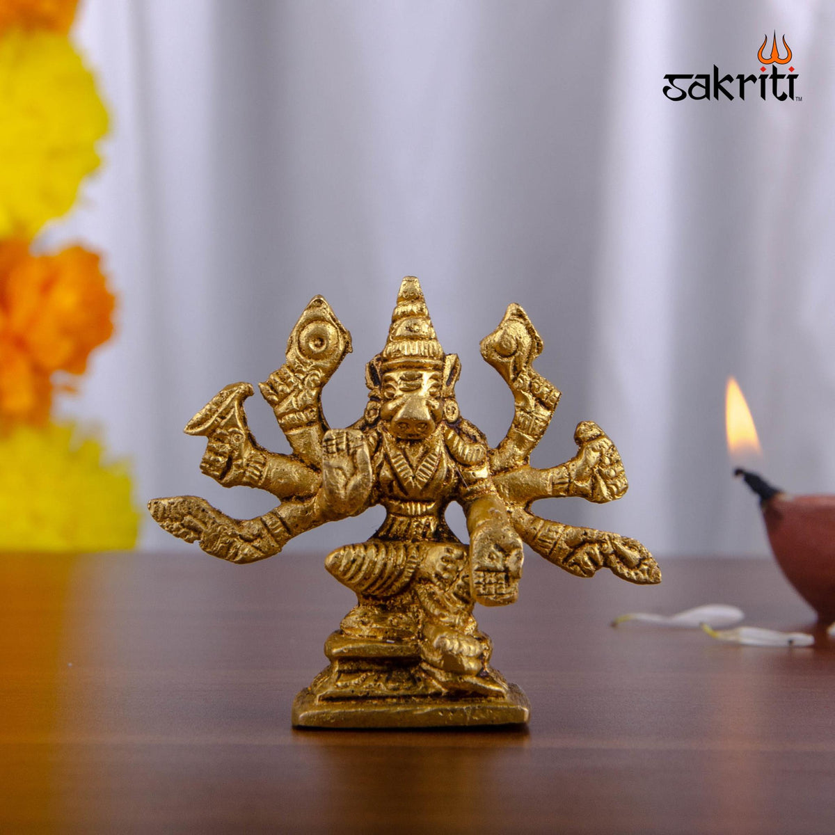 Brass Varahi Idol – 2.3 Inch Height | Mini Goddess Varahi Statue for Home Temple & Gifting
