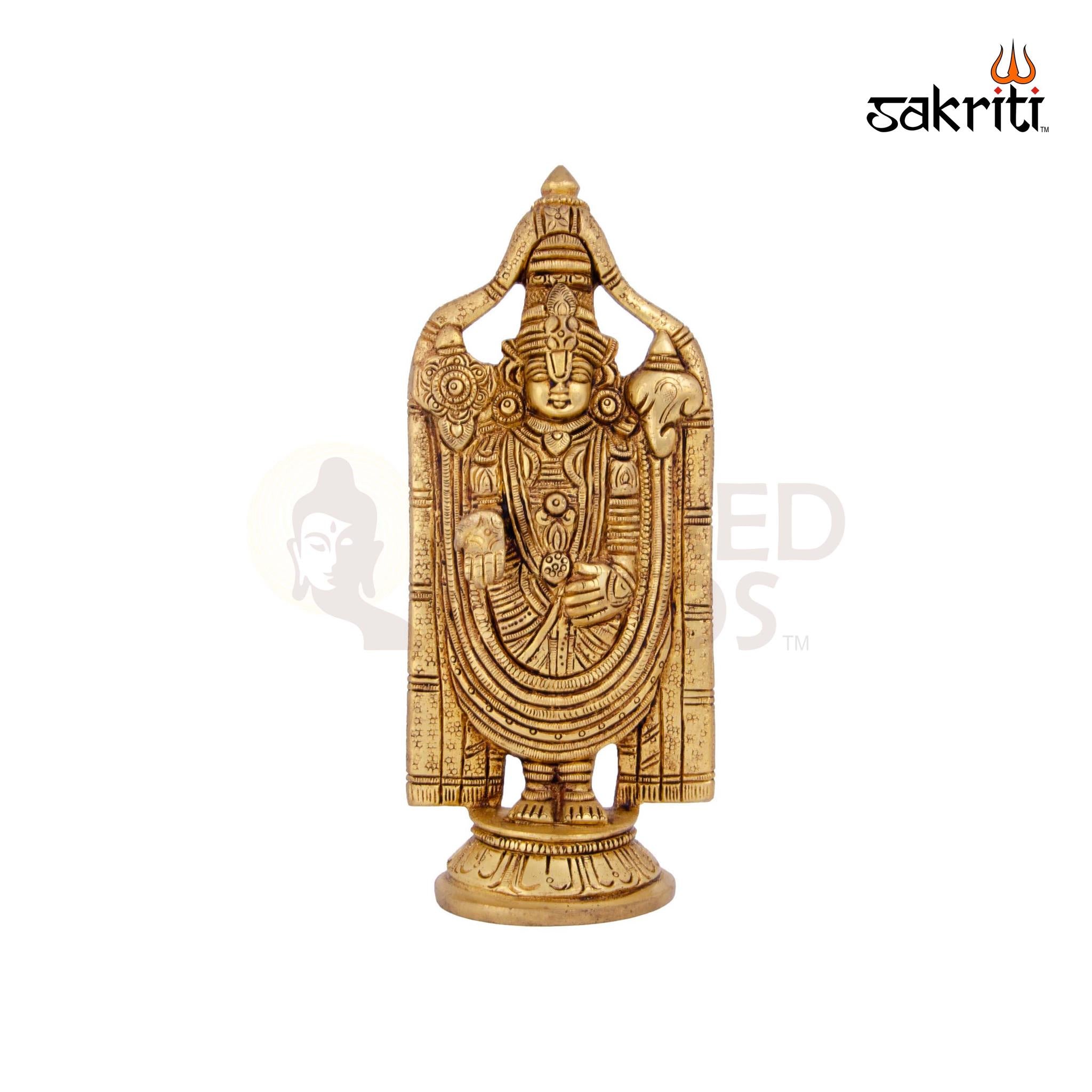 Brass Balaji Idol – 8 Inch Height | Lord Venkateswara Statue for Pooja, Temple & Home Decor