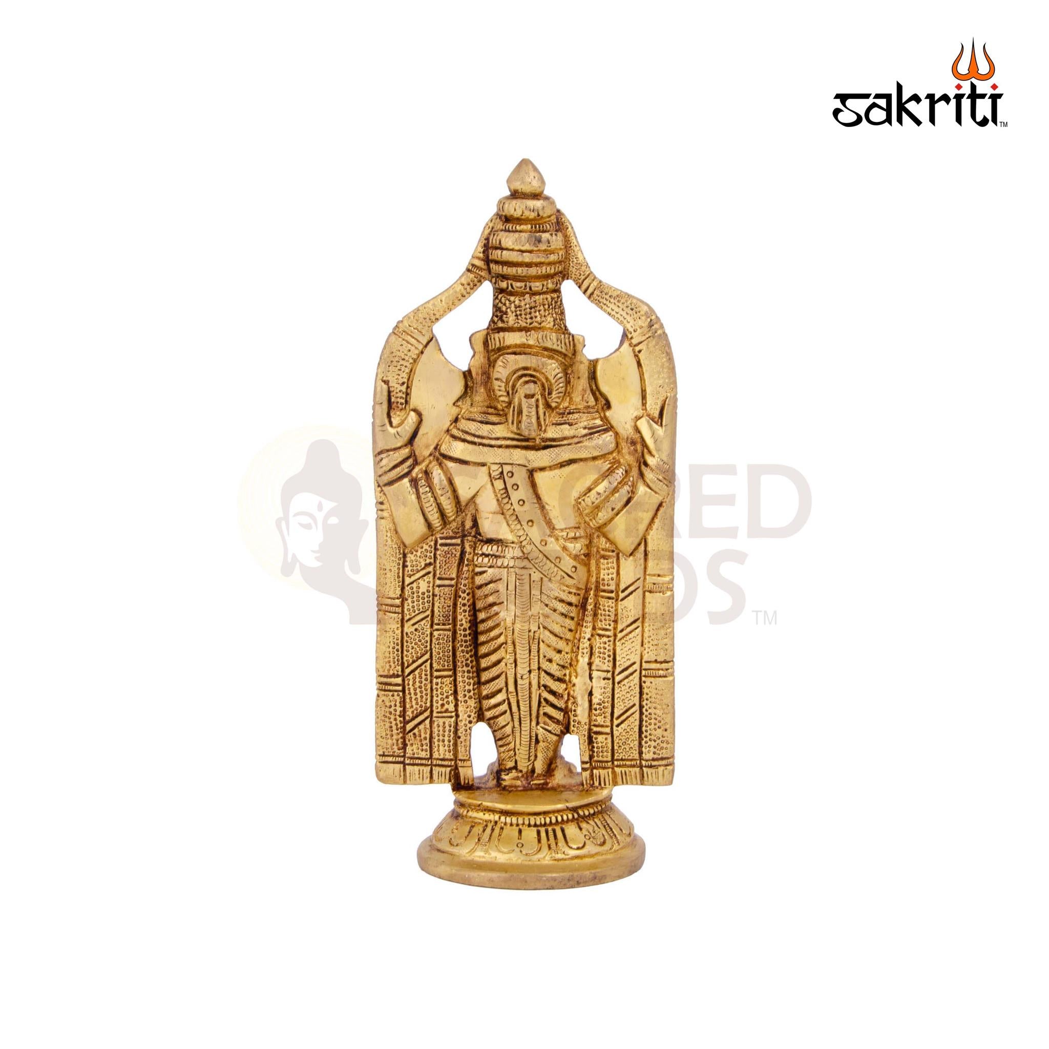 Brass Balaji Idol – 8 Inch Height | Lord Venkateswara Statue for Pooja, Temple & Home Decor